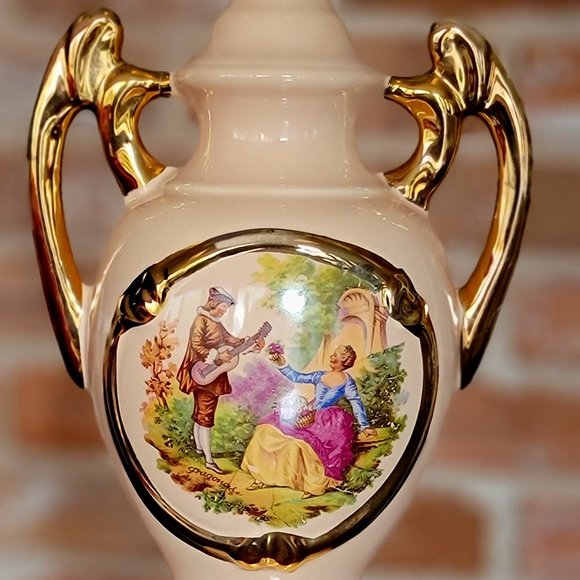 Vintage Other - Vintage Mid Century Urn Style Pink Porcelain Table Lamp Signed Fragonard